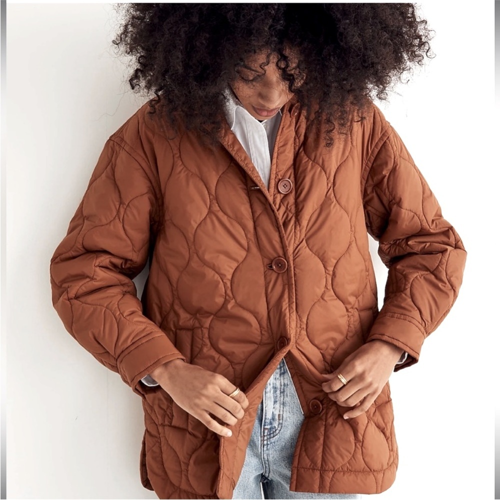 Madewell Airpuff Quilted Shirt-Jacket L Classic Layers Preppy